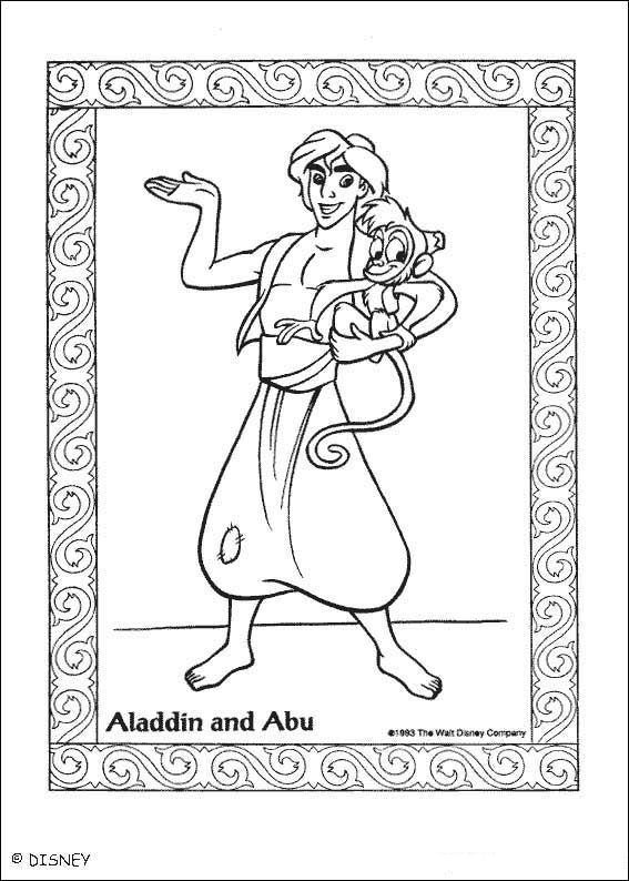 Print Aladdin kleurplaat
