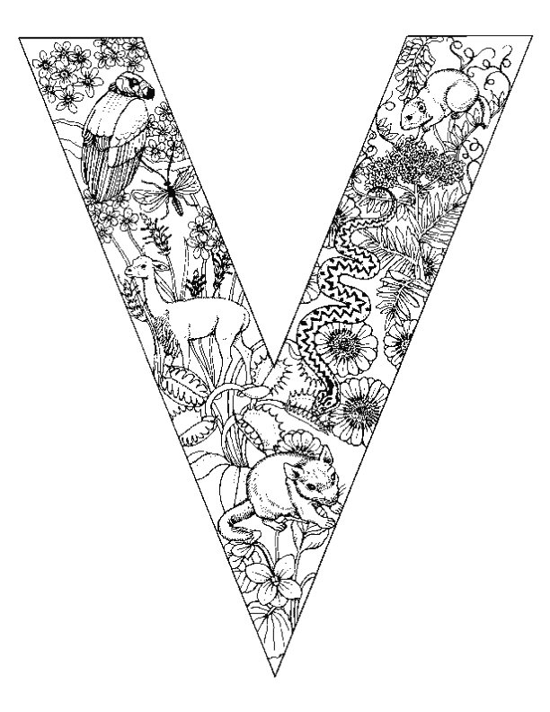 v letter coloring pages - photo #33