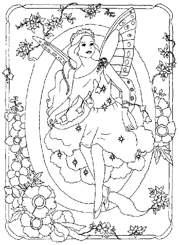 fairy and flower alphabet coloring pages - photo #44