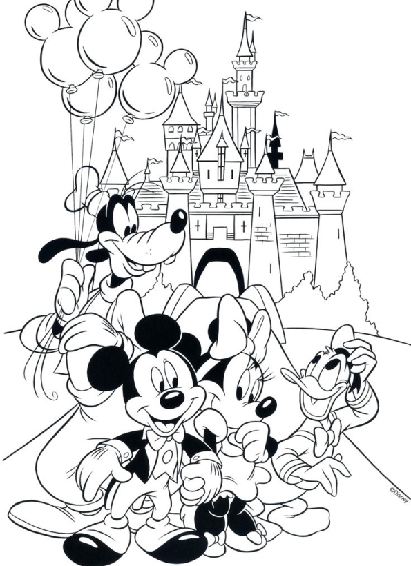 Print Mickey and friends kleurplaat