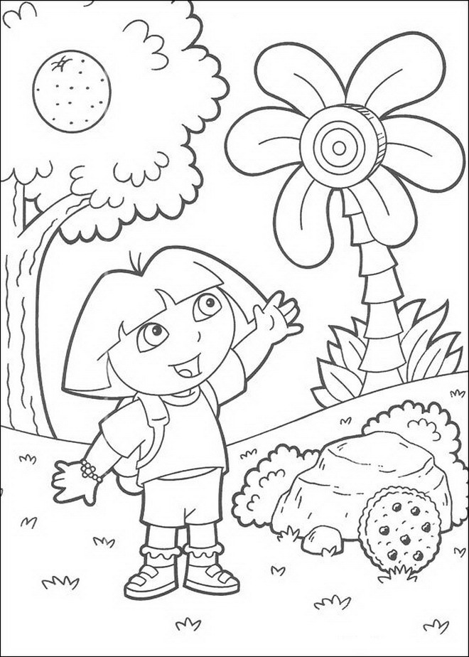 Print Dora kleurplaat