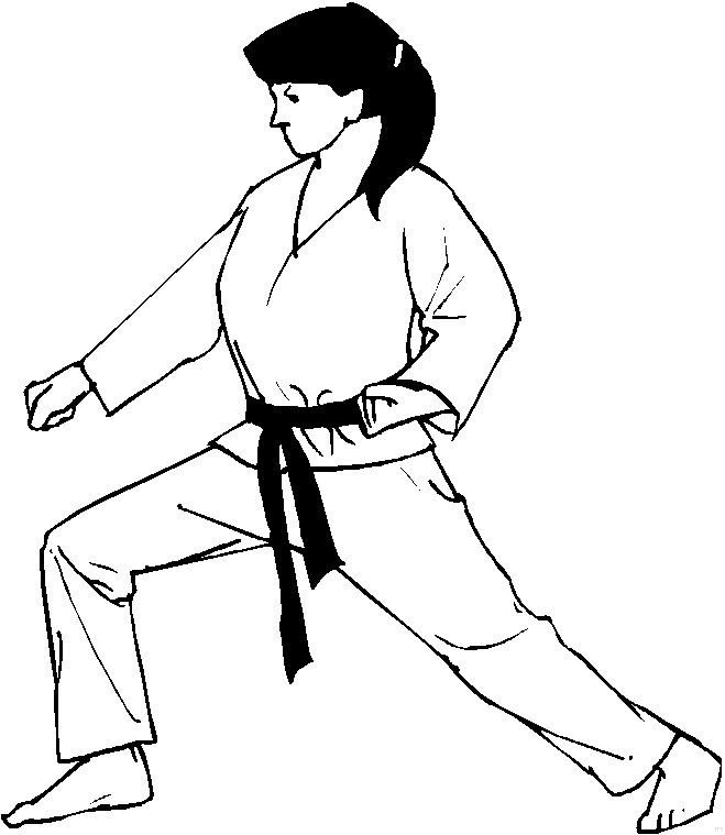 Print Karate kleurplaat