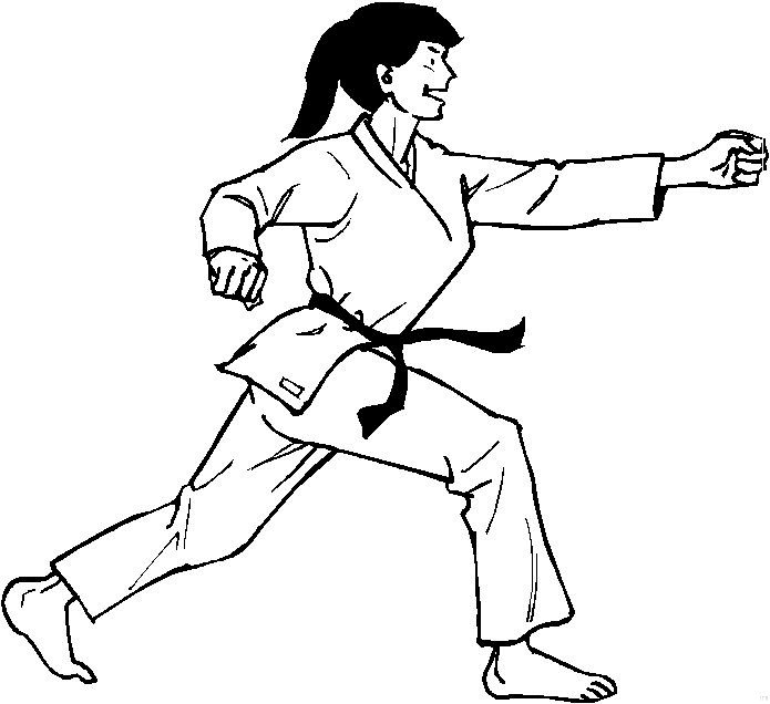 Print Karate kleurplaat