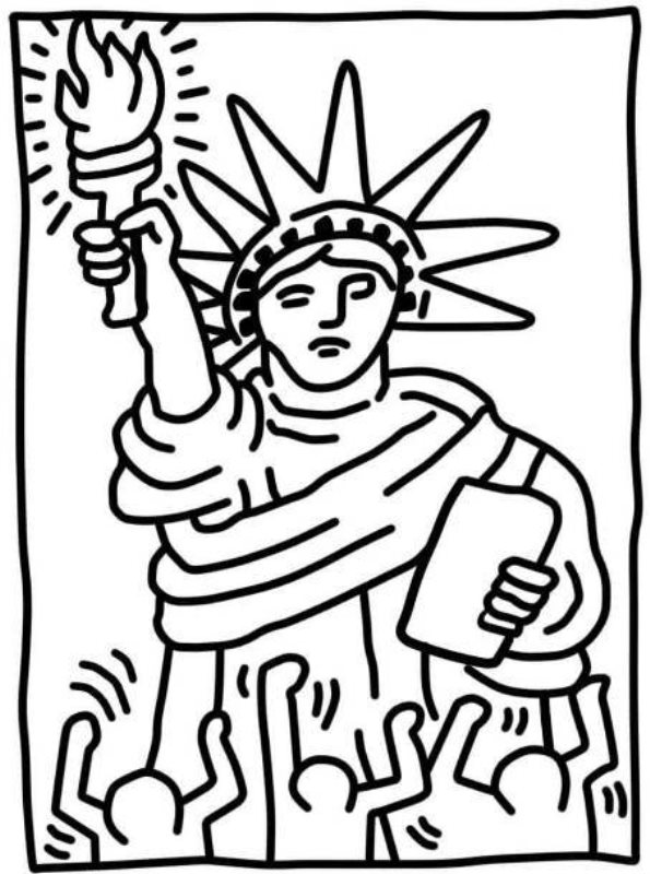 Print statue of liberty kleurplaat