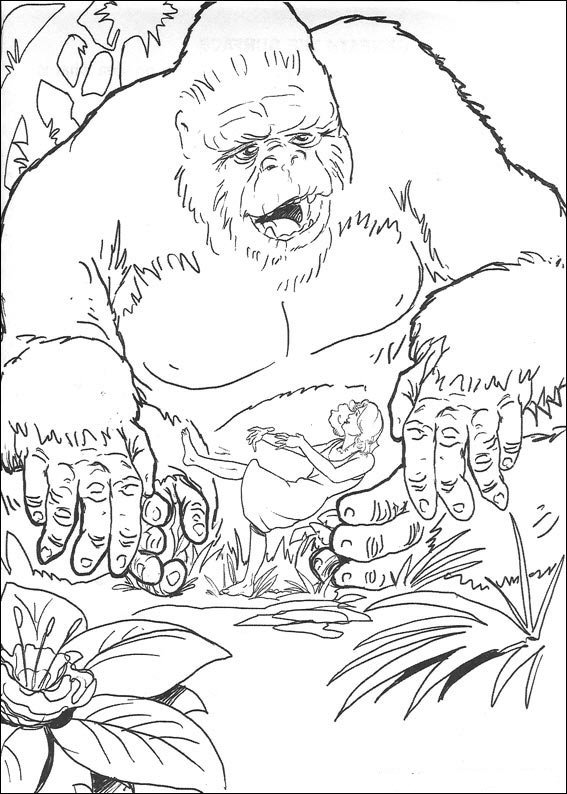 Print King Kong kleurplaat