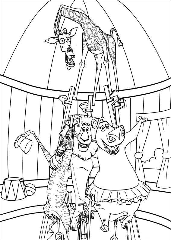madagascar 3 circus coloring pages - photo #1