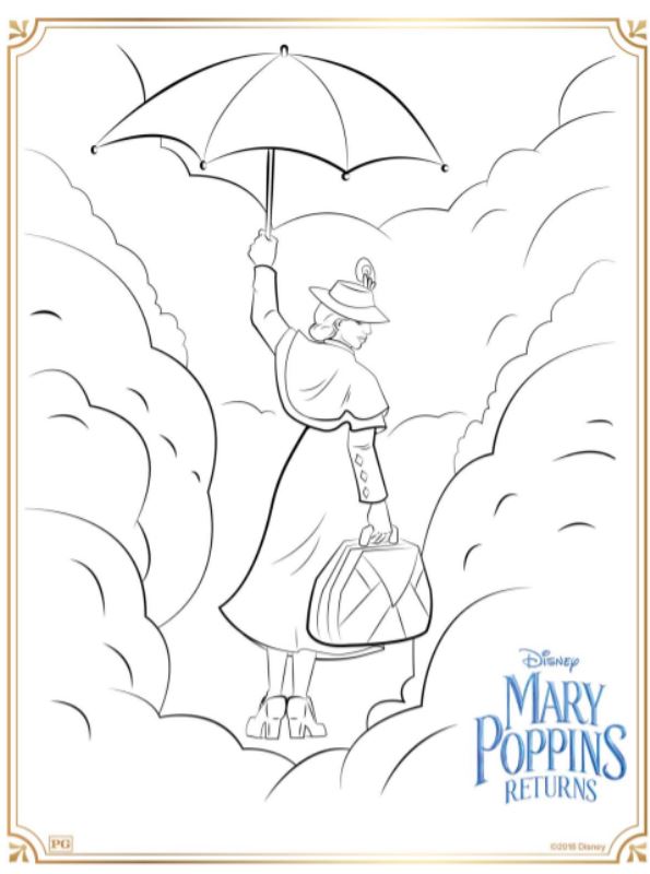 Print Mary Poppins returns kleurplaat