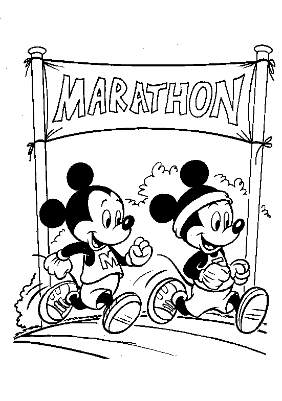 Print Mickey geeft ballon aan Minnie kleurplaat