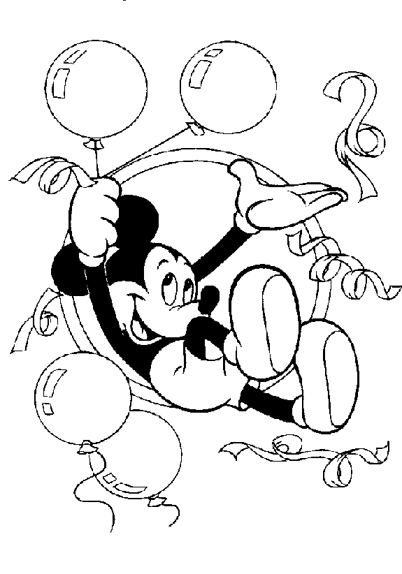 Print Mickey kleurplaat