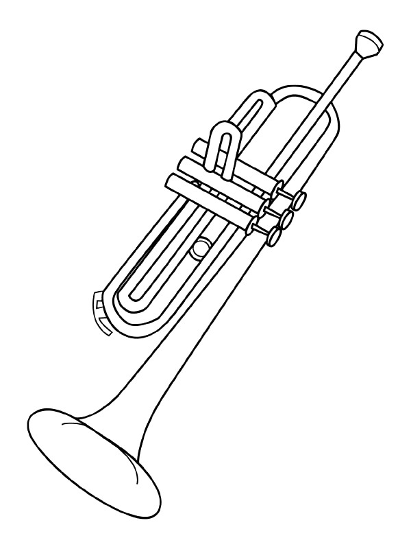 Print Trompet kleurplaat