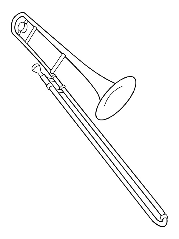 Print Trombone kleurplaat