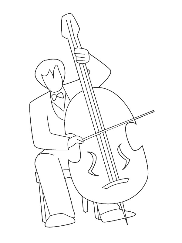 Print Cello kleurplaat