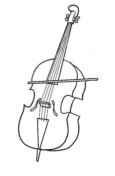 Print Cello kleurplaat