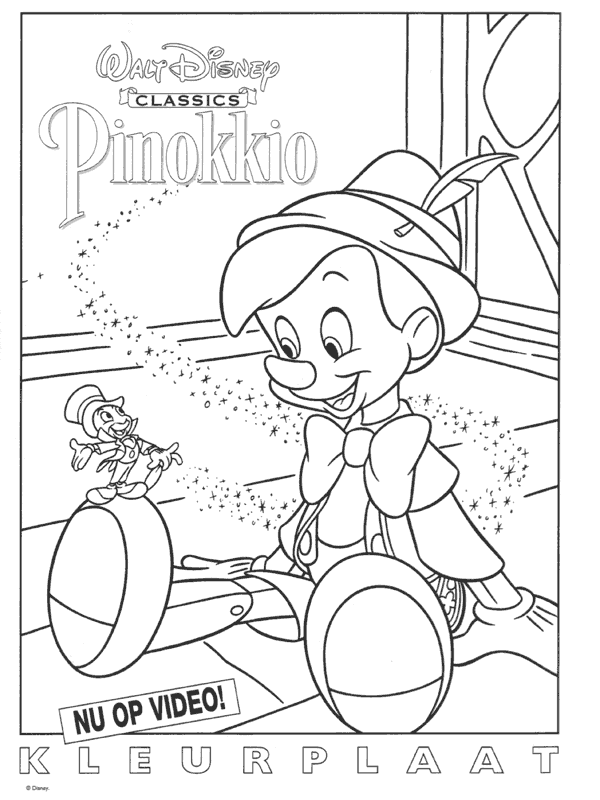Print Pinokkio kleurplaat