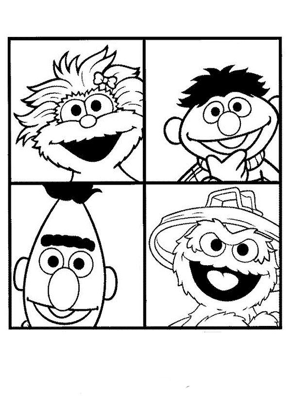 Print Rosita, Ernie, Bert en Tommy kleurplaat