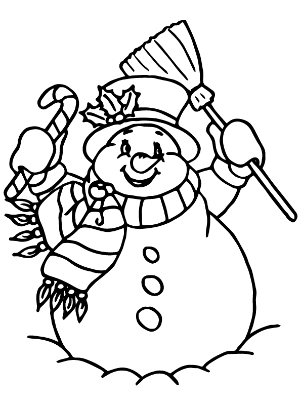 Print Sneeuwpop kleurplaat
