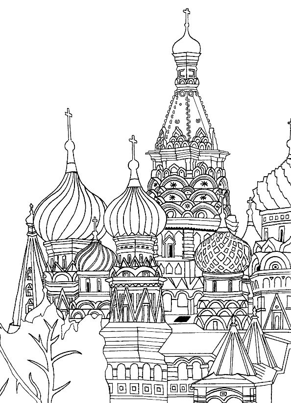 Print saint-basil-cathedral-red-square-moscow kleurplaat