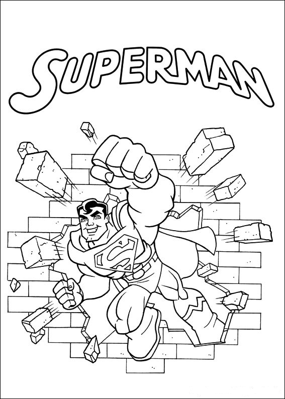 Print Superfriends - Superman kleurplaat
