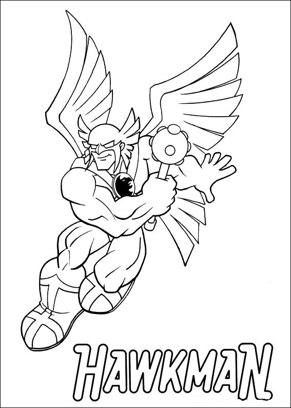 Print Superfriends - Hawkman kleurplaat