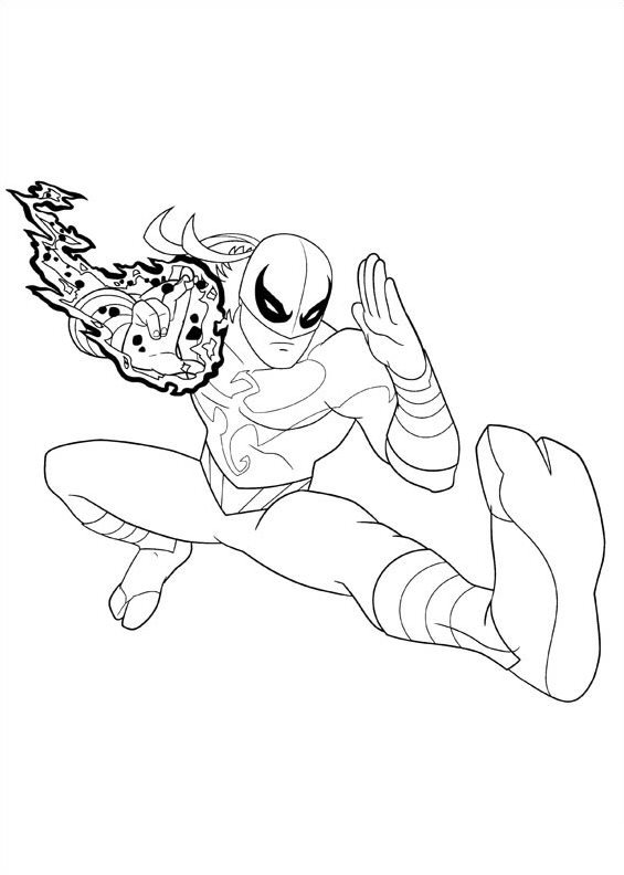 ultimate spiderman iron fist coloring pages - photo #11