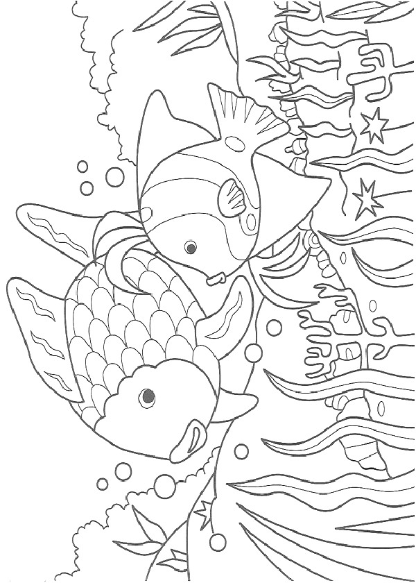 Print Vissen kleurplaat