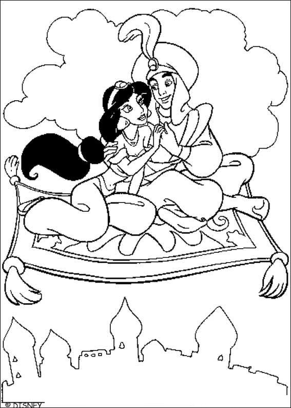Print Aladdin kleurplaat
