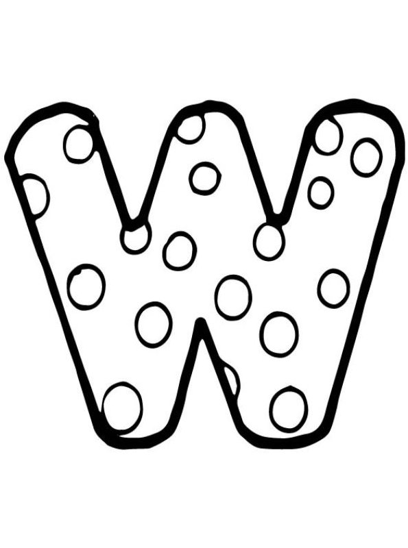 W, kleurplaat van Alfabet