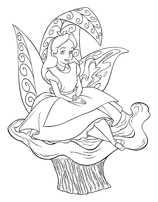 kleurplaten en zo » Kleurplaten van alice in wonderland, image size:660x847