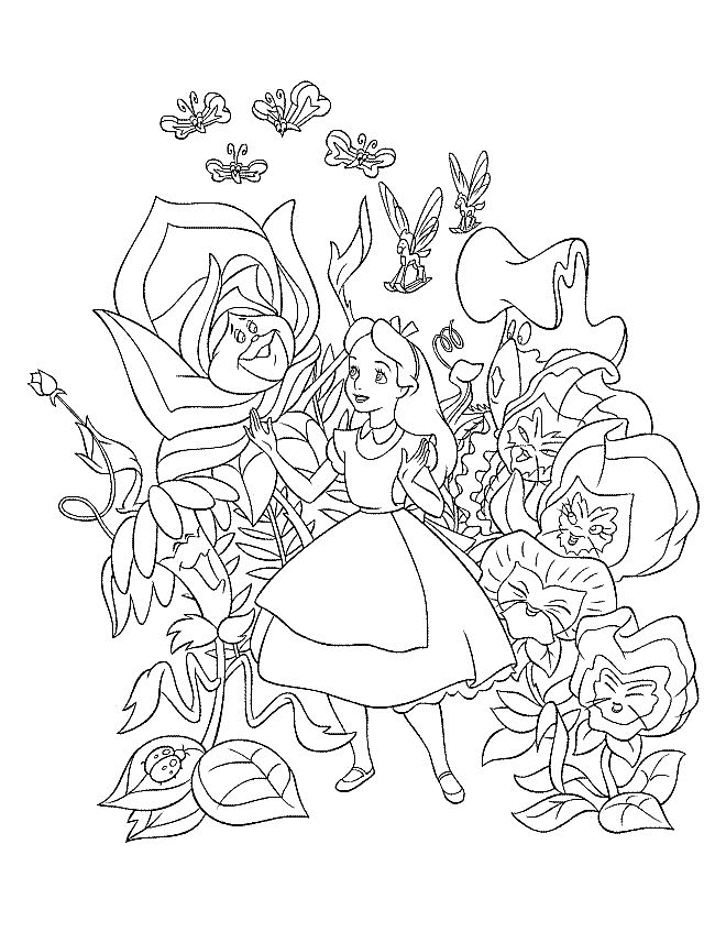 Print Alice in Wonderland kleurplaat