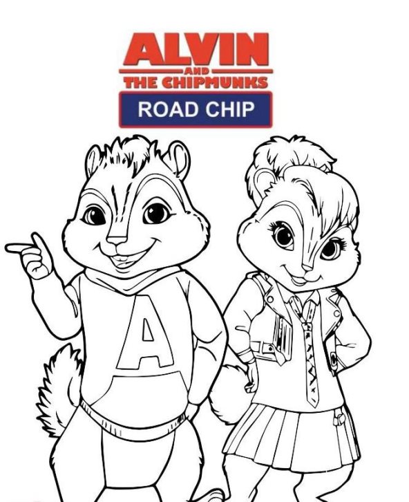 Print Alvin en de Chipmunks Road Chip kleurplaat