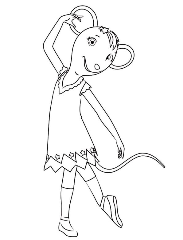 Angelina Ballerina 4, kleurplaat van Angelina Ballerina