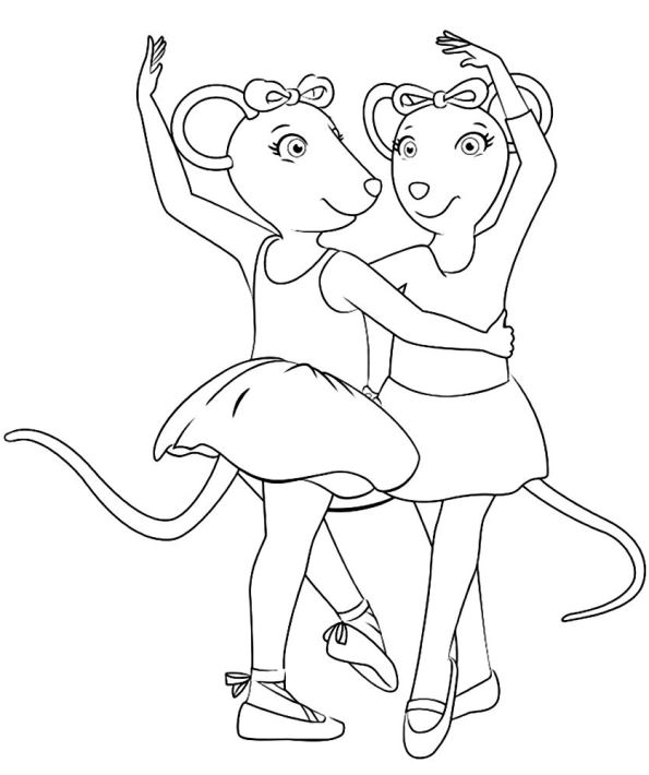 Angelina Ballerina 6, kleurplaat van Angelina Ballerina