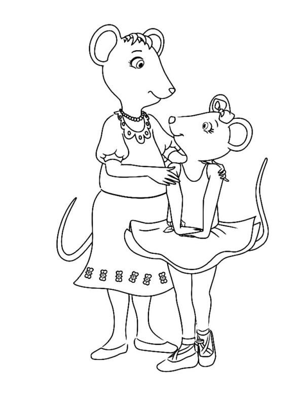 Angelina Ballerina 7, kleurplaat van Angelina Ballerina
