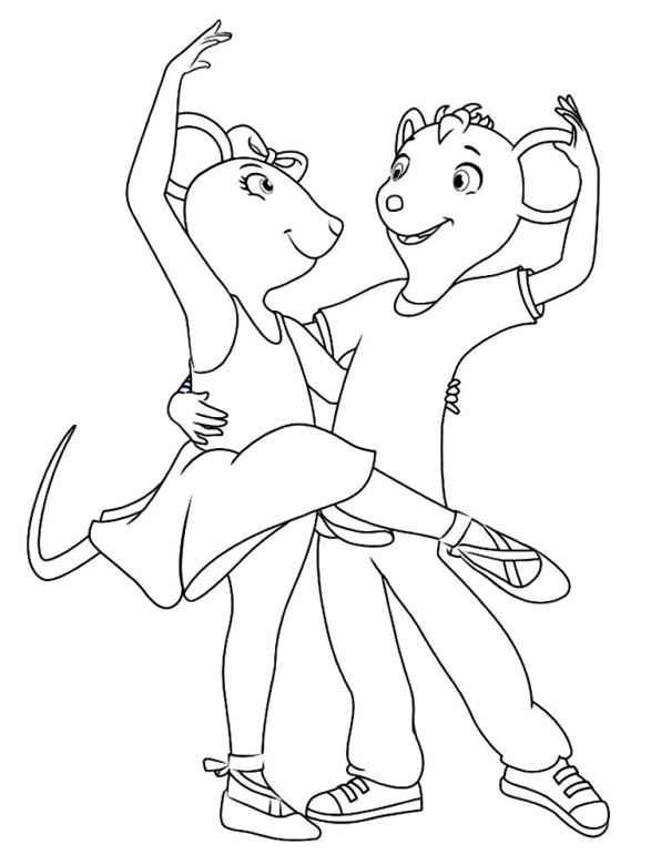 Angelina Ballerina 8, kleurplaat van Angelina Ballerina