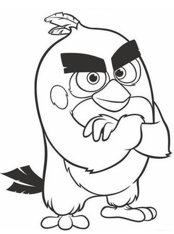 Angry Birds Red, kleurplaat van Angrie Birds Movie 2