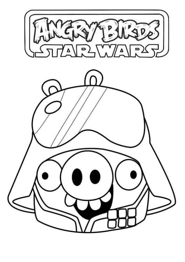 star wars pig, kleurplaat van Angry Birds Star Wars