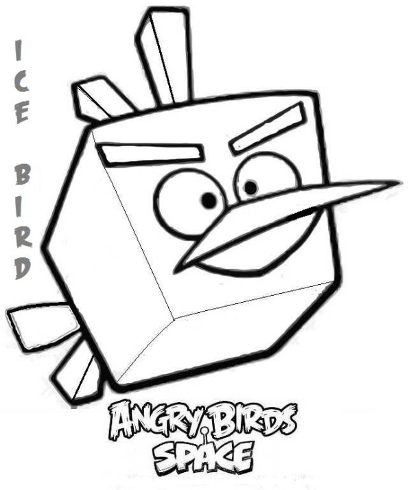 ice bird, kleurplaat van Angry Bird Space