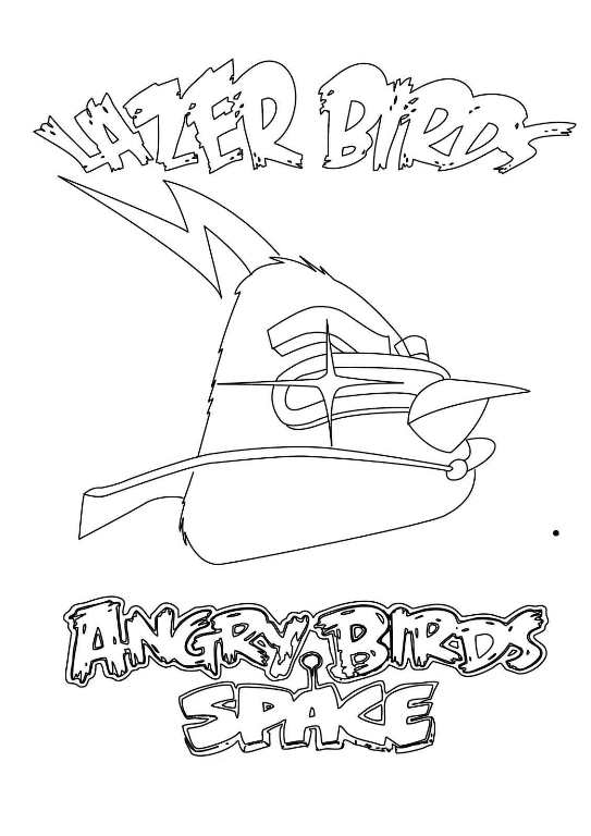 lazer birds, kleurplaat van Angry Bird Space