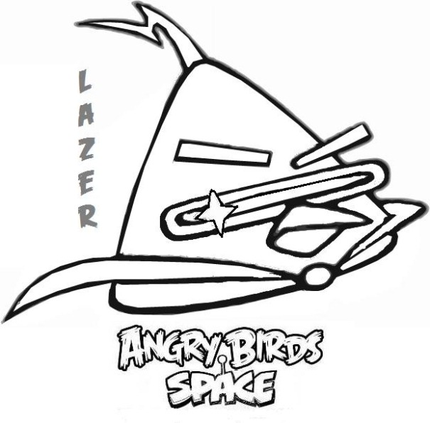 lazer, kleurplaat van Angry Bird Space
