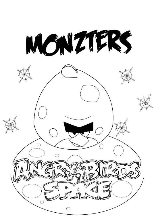 monzters, kleurplaat van Angry Bird Space