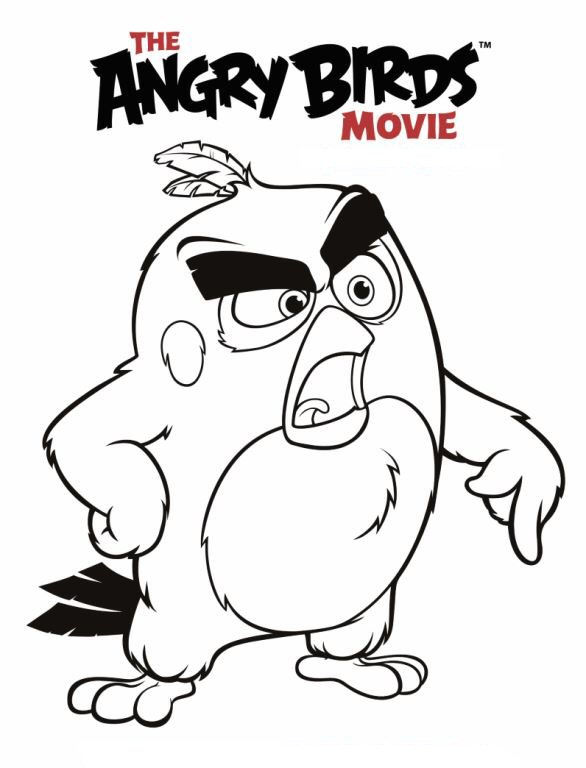 Red, kleurplaat van Angry Birds de film