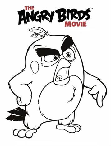 Red, kleurplaat van Angry Birds de film