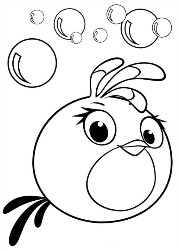 Print Angry Birds Stella kleurplaat