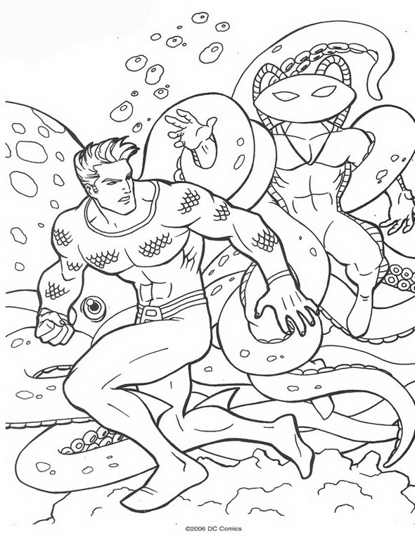 Print Aquaman kleurplaat