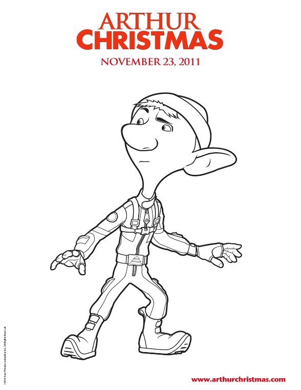 Arthur Christmas 8, kleurplaat van Arthur Christmas