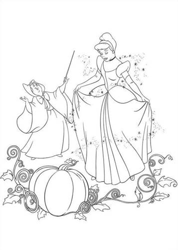 Assepoester danst met de prins 1, kleurplaat van Assepoester