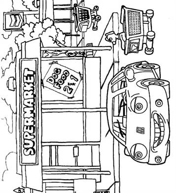 Auto 5, kleurplaat van Auto