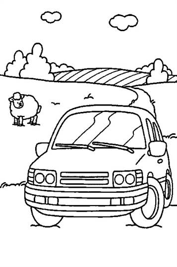 Auto 9, kleurplaat van Auto