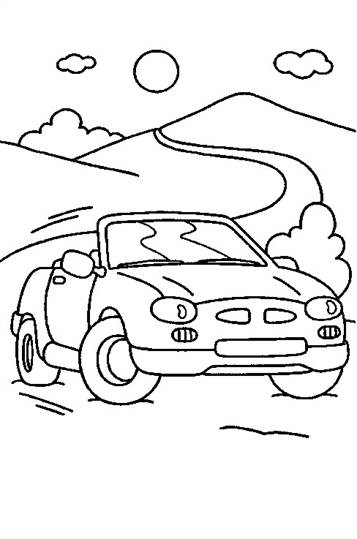 Cabrio, kleurplaat van Auto