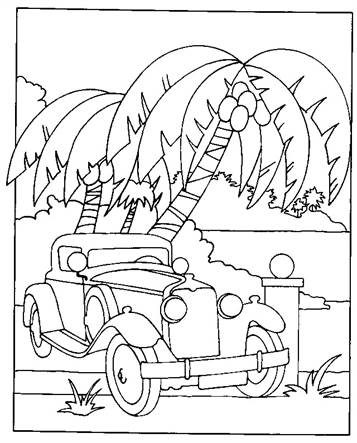 Oldtimer 3, kleurplaat van Auto